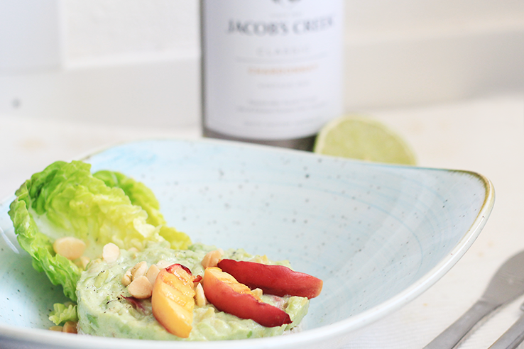 makreelsalade met gegrilde perzik