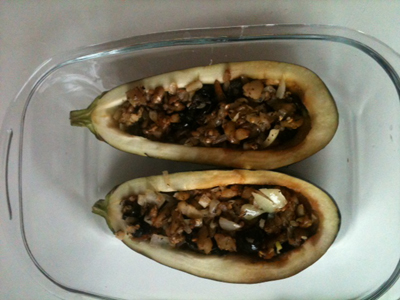 Gevulde aubergine