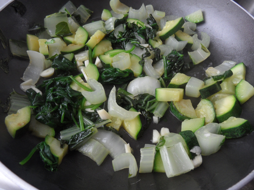 Gestoofde groenten in kaassaus