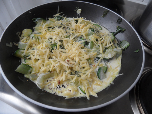 Gestoofde groenten in kaassaus