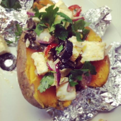 Gepofte zoete aardappel