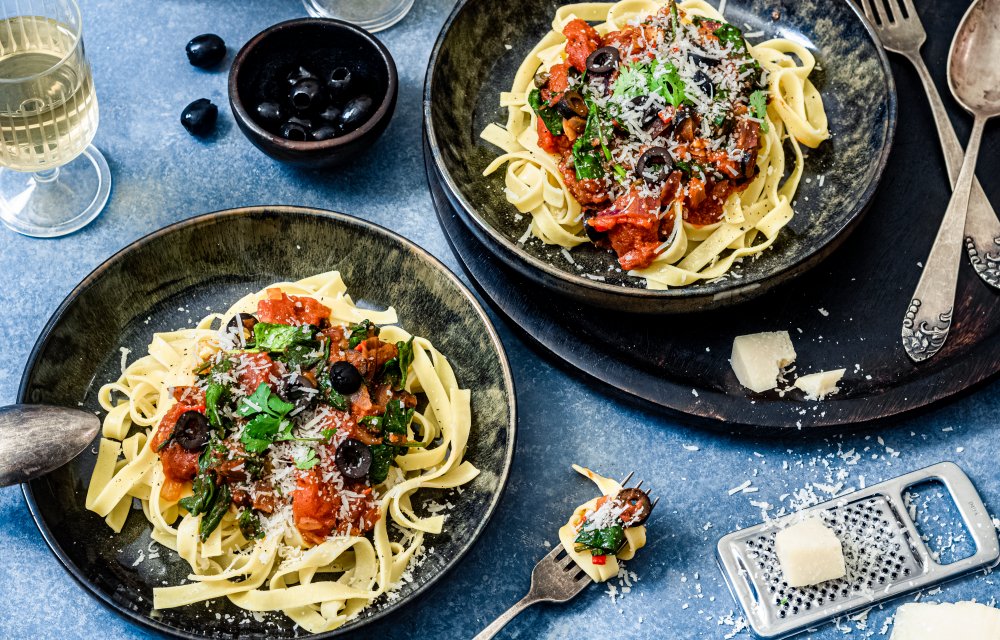 Pasta Puttanesca van Jamie