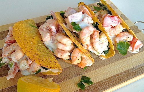 Taco's met garnalen