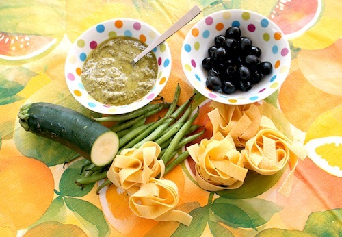 Pasta met gegrilde courgette