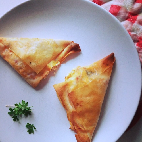 Filodeeg met feta en tomaat