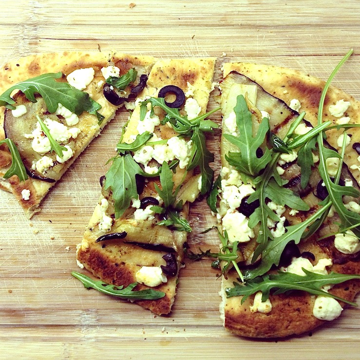 Naanpizza aubergine