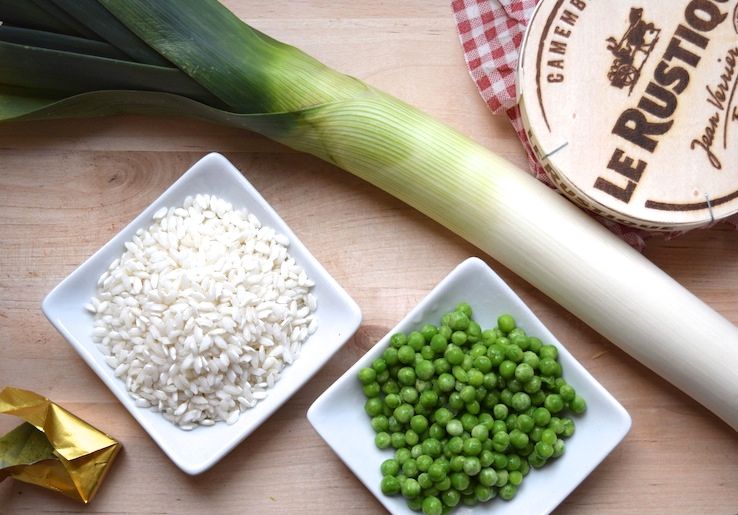 Risotto met erwtjes en camembert