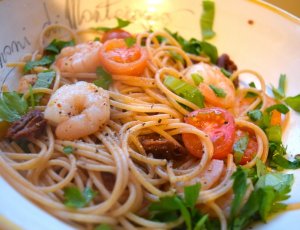 Spaghetti met garnalen