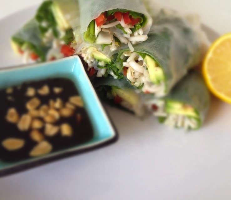 Heerlijk, deze Spring rolls met lente-ui!