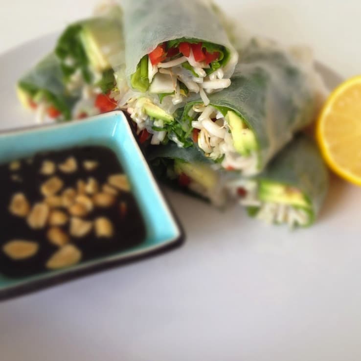Heerlijk, deze Spring rolls met lente-ui!