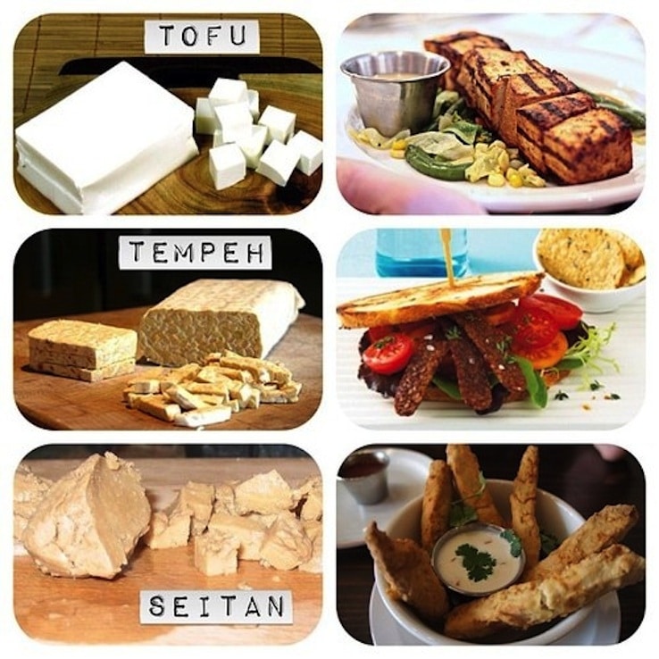 tofu, tempeh, seitan