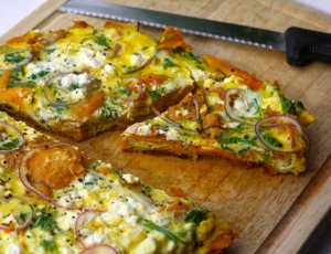 Zoete aardappeltortilla