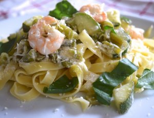 Tagliatelle met garnalen