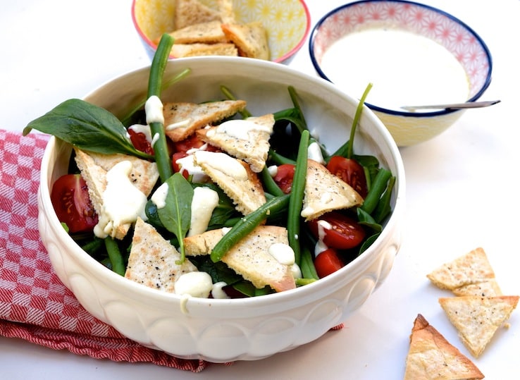 Spinaziesalade met pitachips