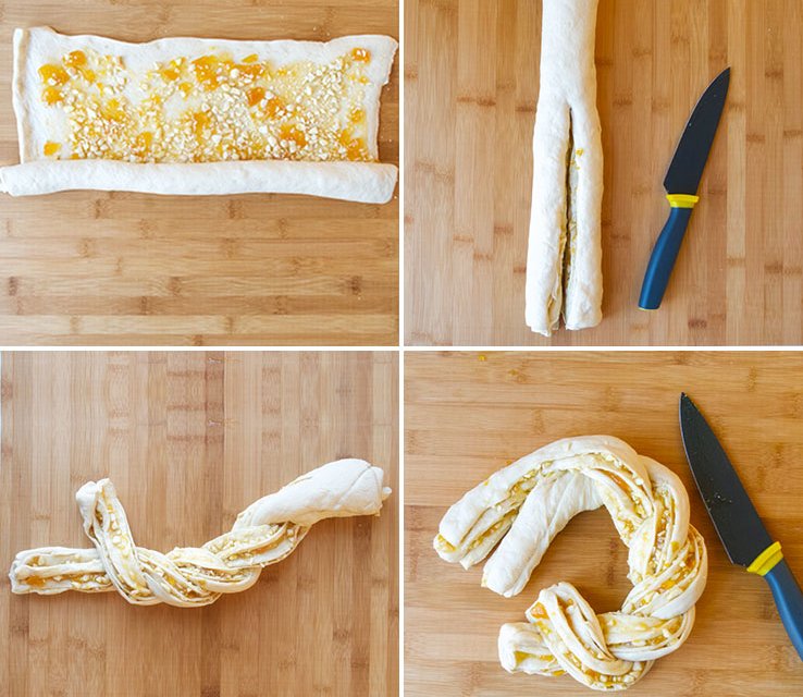 Zoete broodkrans kerstbrunch