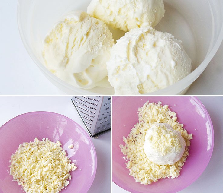 sneeuwballen van ijs