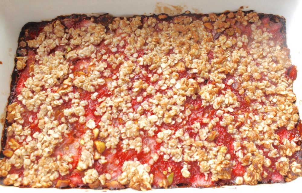 crumble aardbeien reep
