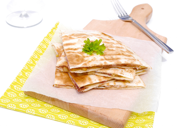 QUESADILLA'S MET GEITENKAAS EN PARMAHAM