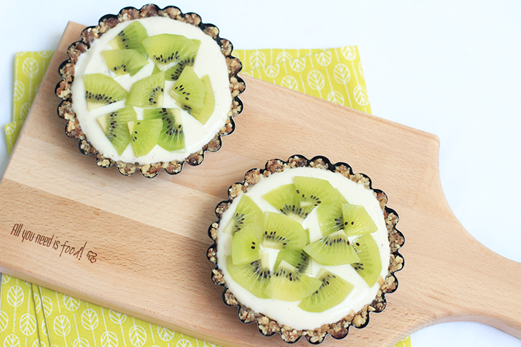 healthy no bake kiwikwarktaartjes