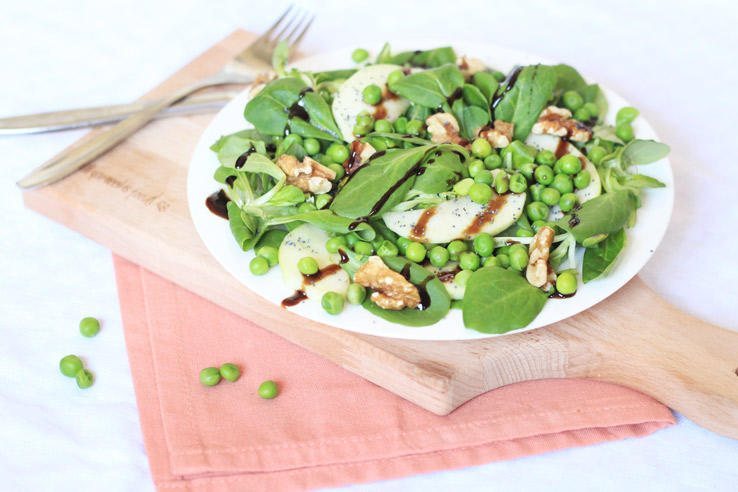 frisse doperwtjessalade - chickslovefood.com