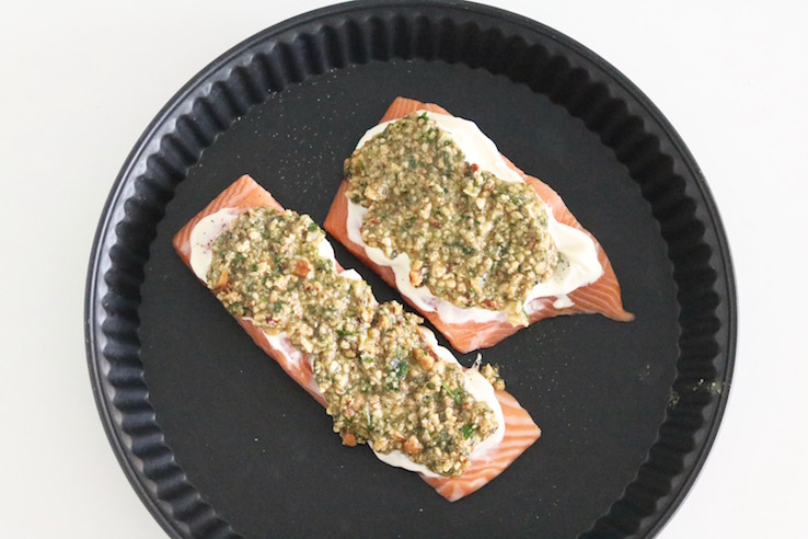 Zalm met broccolipuree