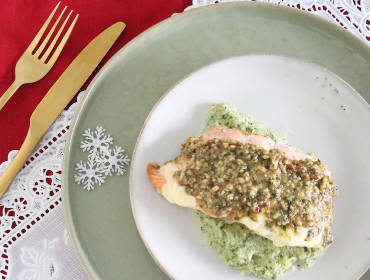 Zalm met broccolipuree