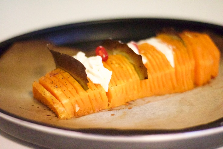 pompoen met kaas op ovenschaal - Chickslovefood