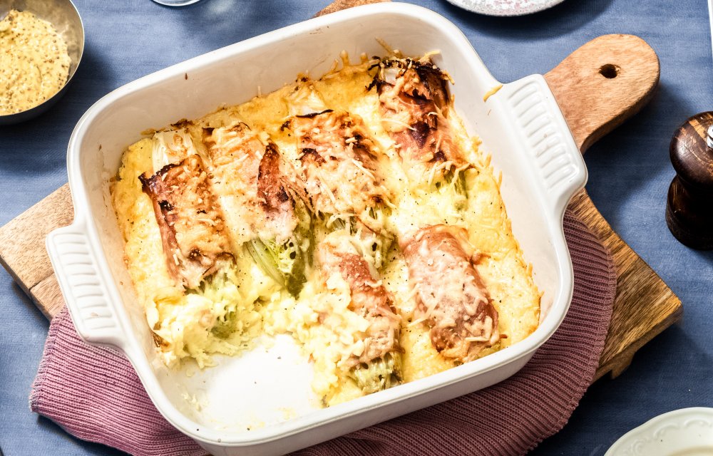Witlofschotel ham kaas