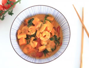 curry met garnalen