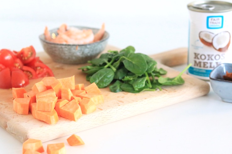 ingrediënten garnalencurry - Chickslovefood.com