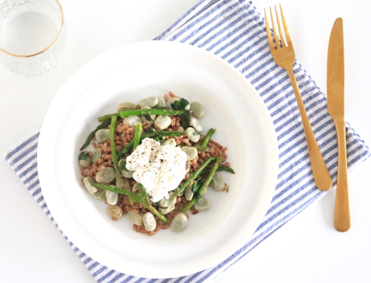 Speltsalade met tuinbonen - Chickslovefood.com