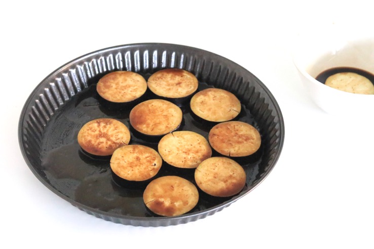 aubergine met balsamico-honingkaramel - Chickslovefood.com