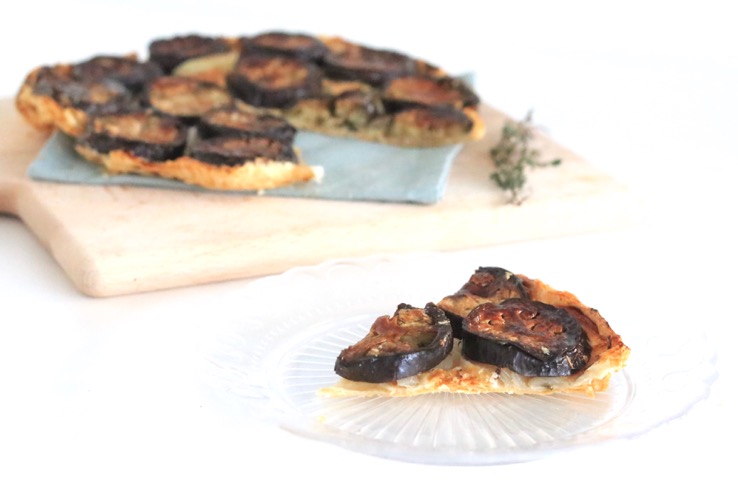 tarte tatin met aubergine en ui - Chickslovefood.com