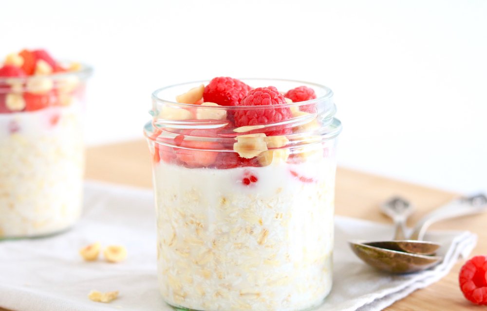 overnight oats met rood fruit