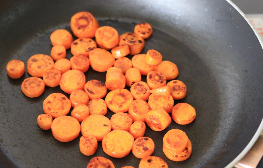 stukjes gebakken wortel CHICKSLOVEFOOD