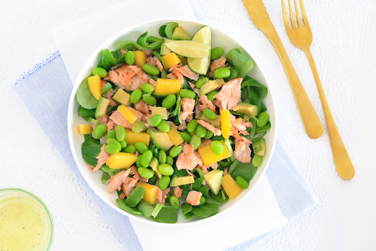 GEZONDE SALADE MET MANGO EN ZALM - CHICKSLOVEFOOD