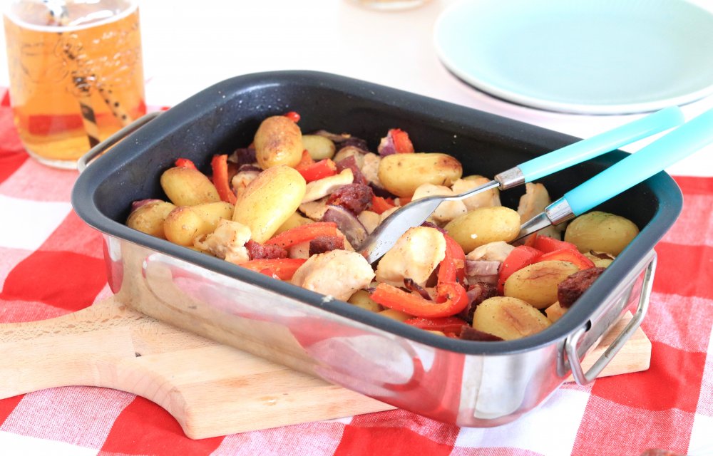 chorizo met krieltjes en kip uit de oven CHICKSLOVEFOOD