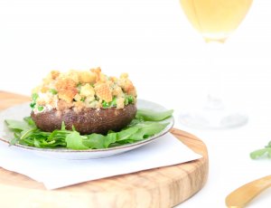 Gevulde portobello met doperwtjes CHICKSLOVEFOOD