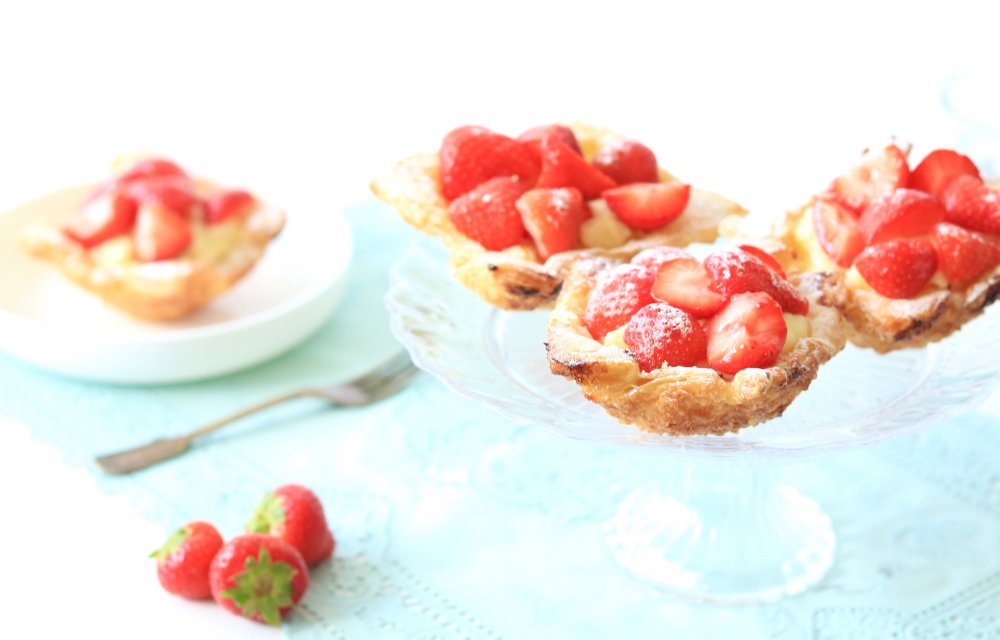 bladerdeegschelpen met aardbei CHICKSLOVEFOOD