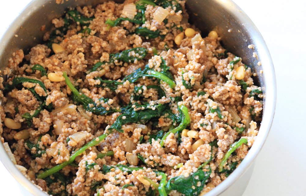 GEHAKT COUSCOUS SPINAZIE MENGSEL - CHICKSLOVEFOOD