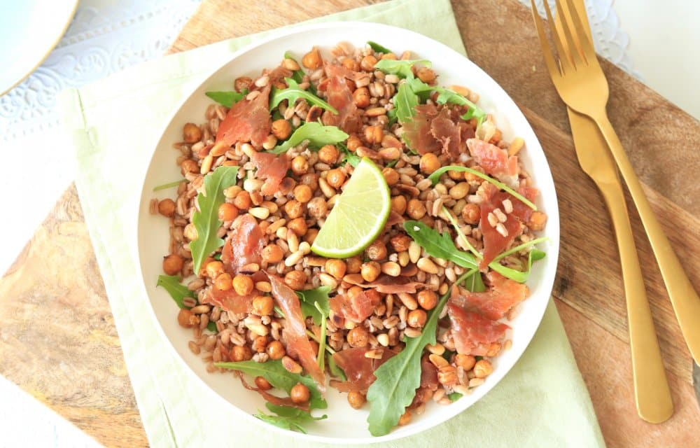 salade met geroosterde kikkererwten CHICKSLOVEFOOD