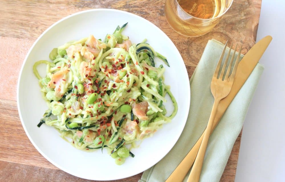 courgiatelle met avocado-limoensaus CHICKSLOVEFOOD