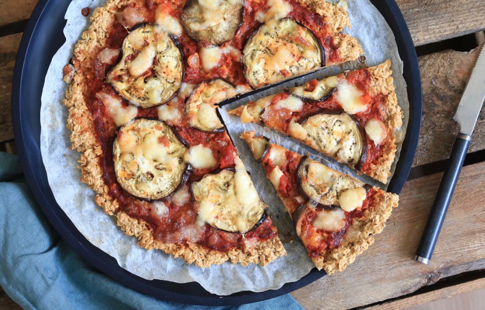 haverpizza met aubergine CHICKSLOVEFOOD