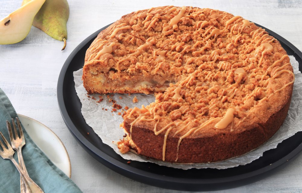 APPEL PEER TAART MET KRUIMELLAAG - CHICKSLOVEFOOD