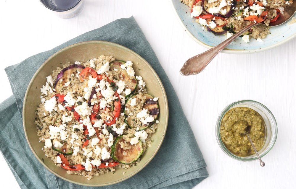 Quinoa met gegrilde groenten en feta
