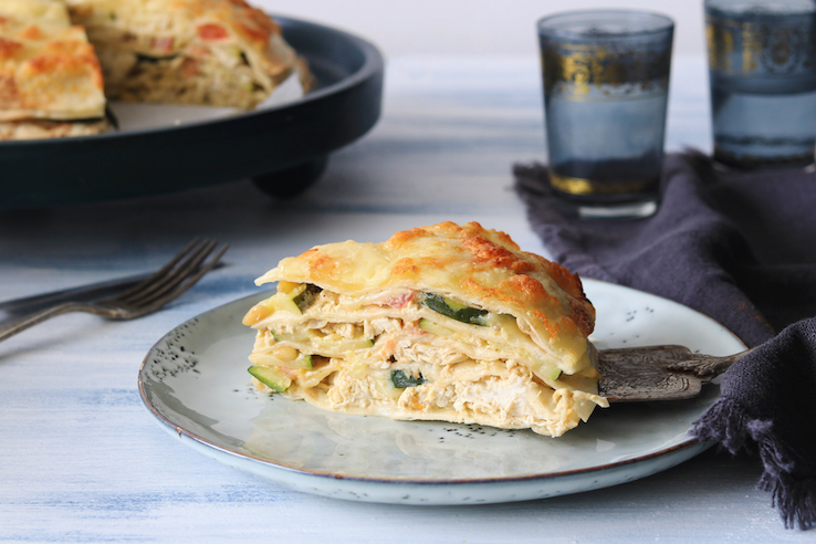 WRAPTAART MET PULLED CHICKEN PESTO EN COURGETTE - CHICKSLOVEFOOD