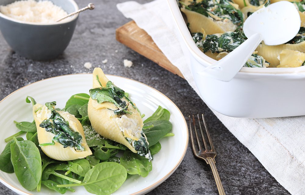 pastaschelpen met spinazie en ricotta | CHICKSLOVEFOOD