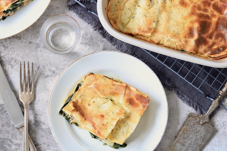 Lasagne met zalm en spinazie