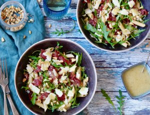 pastasalade met carpaccio