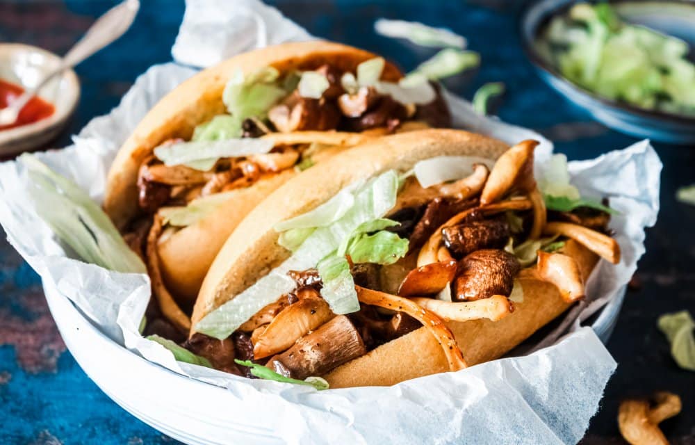Pulled mushroom op een broodje